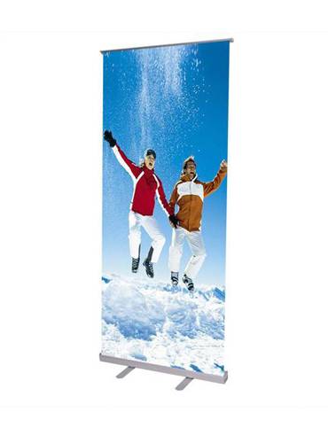 Compact Aluminum Roll-Up Banner Stand (Small Base) - Promotional Product from Digital Canvas Design & Printing Company