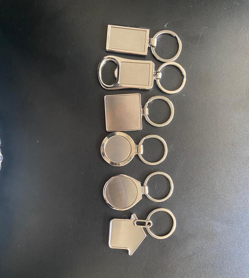 Elegant Brushed Metal Keychains – Set of 6 Shapes - Design & Printing Company Product from Digital Canvas